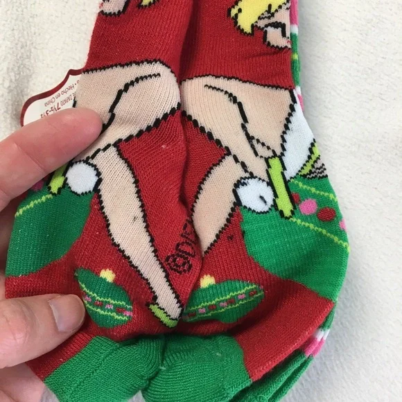 ✨🎄 2 Pairs of Disney Fairies Tinker Bell Christmas Anklet Socks, NWT 🎄✨ - Picture 8 of 11